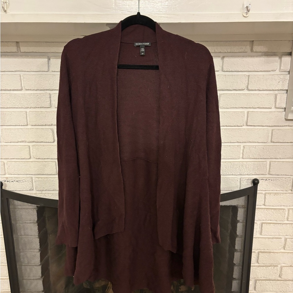 Eileen Fisher Rich Brown Open Cardigan